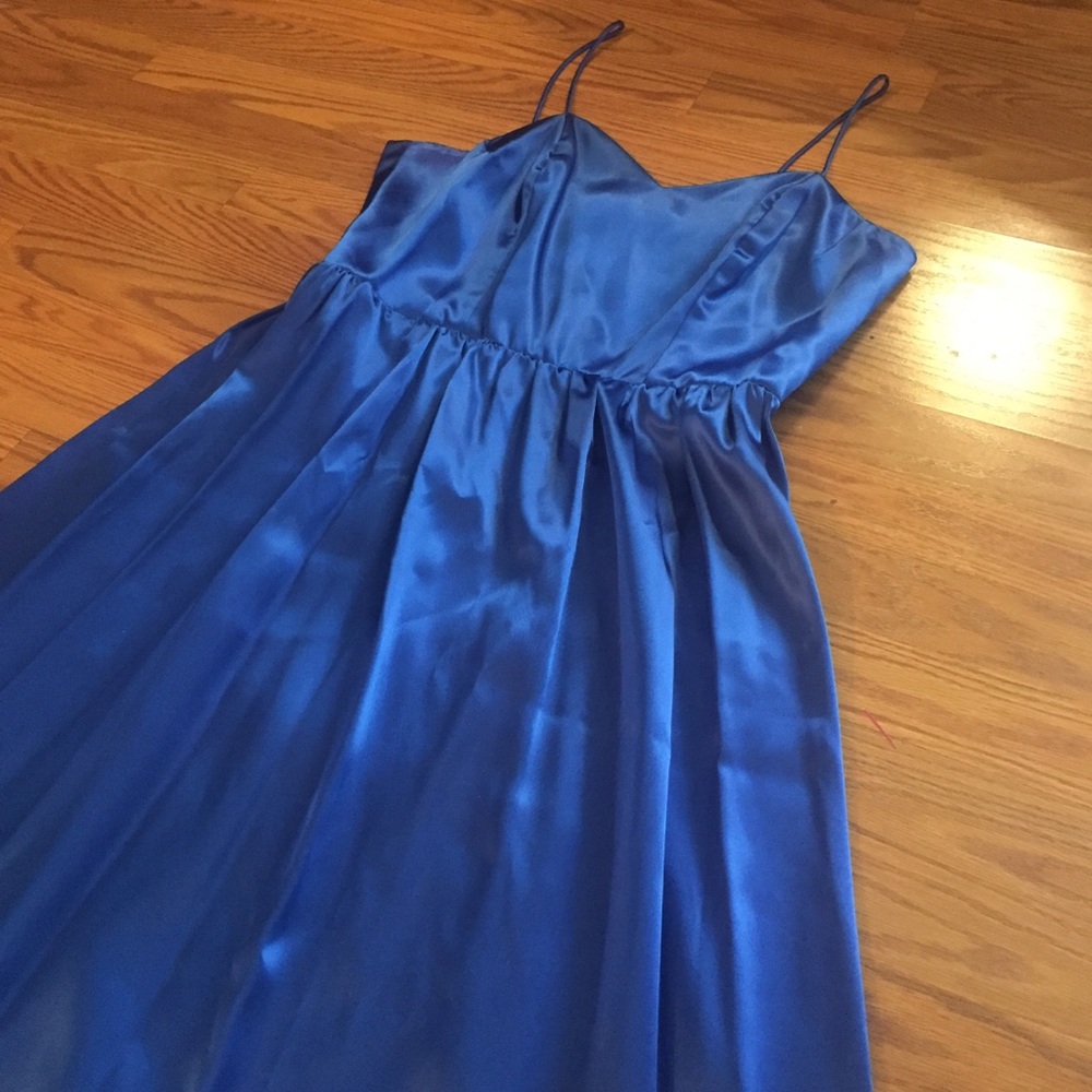 Reformation Vintage Satin Slip Dress Maxi 90’s Medium Blue - Picture 13 of 16
